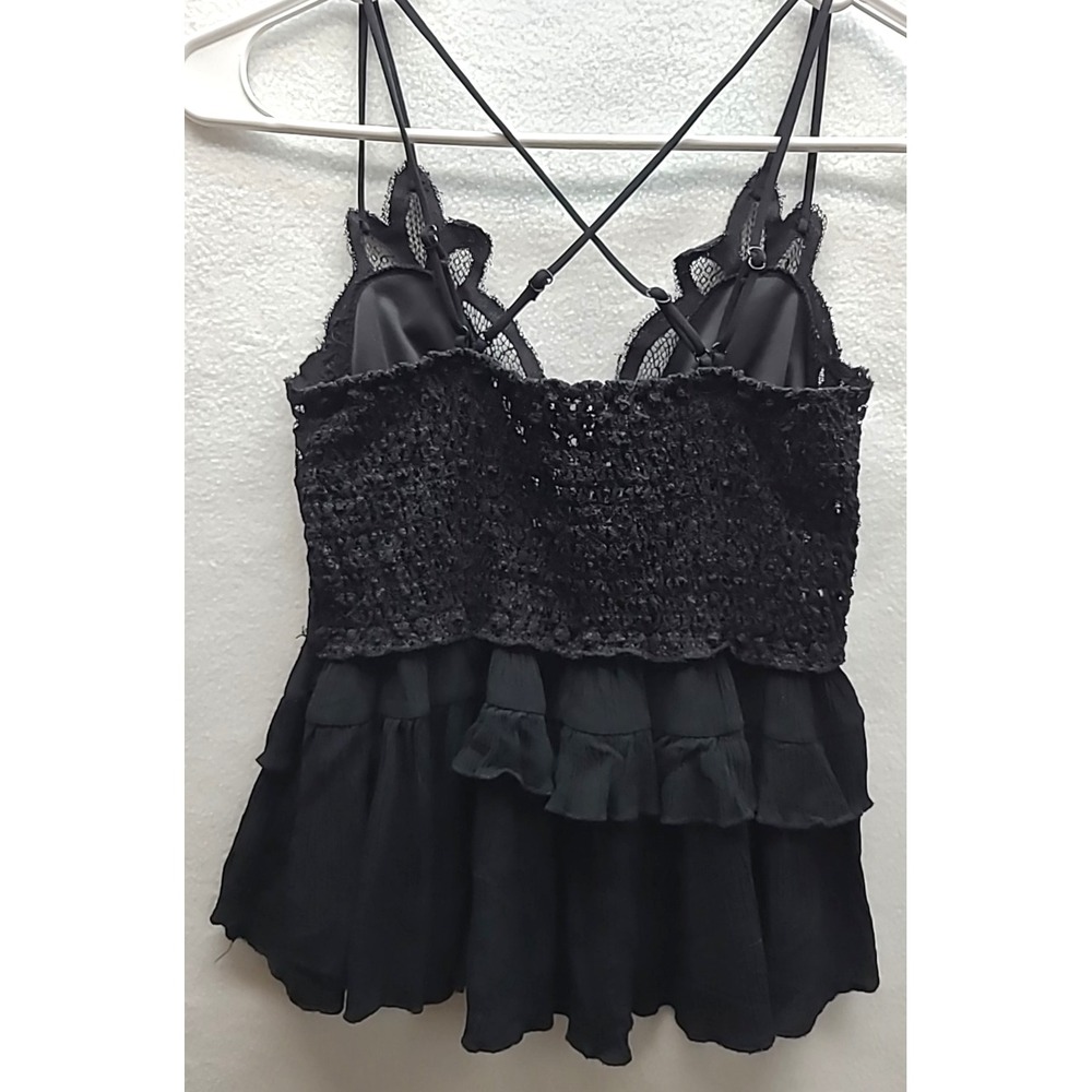 Zenana Lacy Babydoll Camisole adjustable strap Goth Whimsigoth Fairy Y2K Sz M - Picture 6 of 10